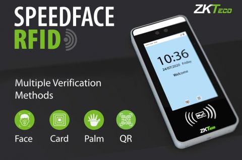 ZKTeco SpeedFace RFID new touchless biometrics access control terminal