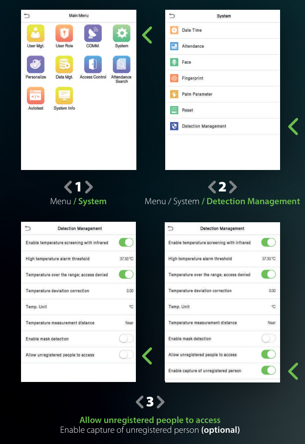 How to configure 4 basics in ZKTeco's Temperature Detection Devices